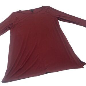 Easy Pieces Womens Tunic Top Malbec Burgundy Long Sleeve NWT Size Large
